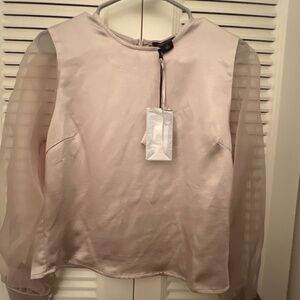 Diane von Furstenberg (DVF) Boutique-Quality Sheer Sleeve Blouse | NWT | Size S